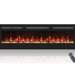 ❤️‍🔥 72-inch electric fireplace, wall-mounted electric fireplace insert, fireplace heater with timer, remote control, 13 flame combinations $ 220