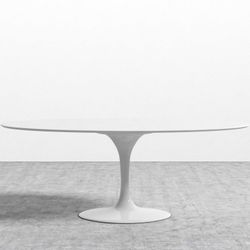 White Marble Oval Dining Table