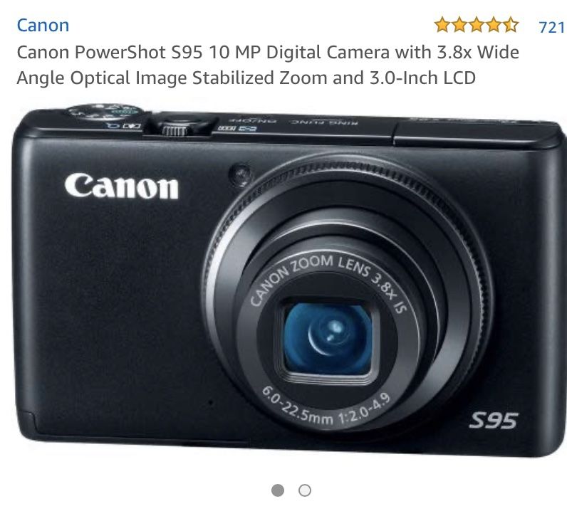 Canon S95 10mp camera (no charger)