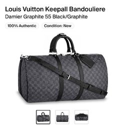 Louis Vuitton Keepall Damien Graphite 55 Black Bag 