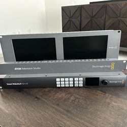 Black Magic ATEM Television Studio, SmartScope Duo, And Smart VideoHub 12x12