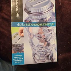 Emerson digital coin-counting money jar. Brand new still in Original box and packing.