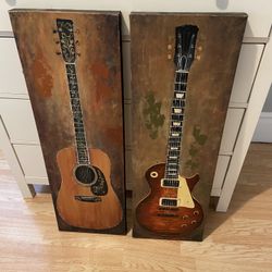 2 Print Guitar Music Poster 12x36