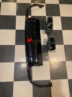 2013-2017 Mercedes Benz S550 S63 rear Diffuser w/Led light + Exhaust