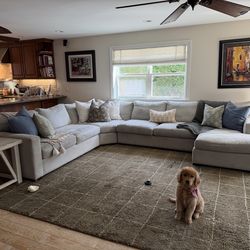 Crate & Barrel grey sectional!