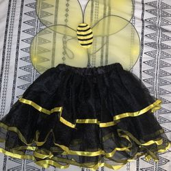 Baby Toddler Bumble Bee Halloween Costume Skirt & Wings 