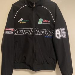 New Men’s Racing Style Jacket – Black – Size M – Streetwear / Moto Inspired 🔥