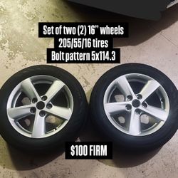 Pair Of 16” Wheels 205/55/16