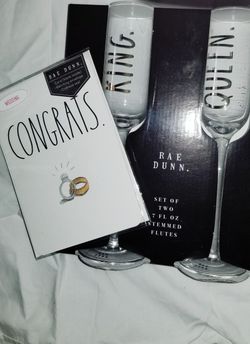 Ray Dunn Champagne Flutes w Card
