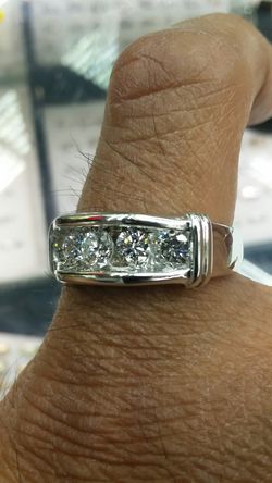 14k WHITE GOLD RING 1.25 ct Diamonds