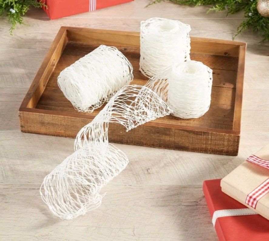 Set of 3 9' Mesh Glitter Ribbon by Valerie