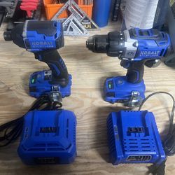 Kobalt 24v Drill And Impact W/Chargers And Batteries 