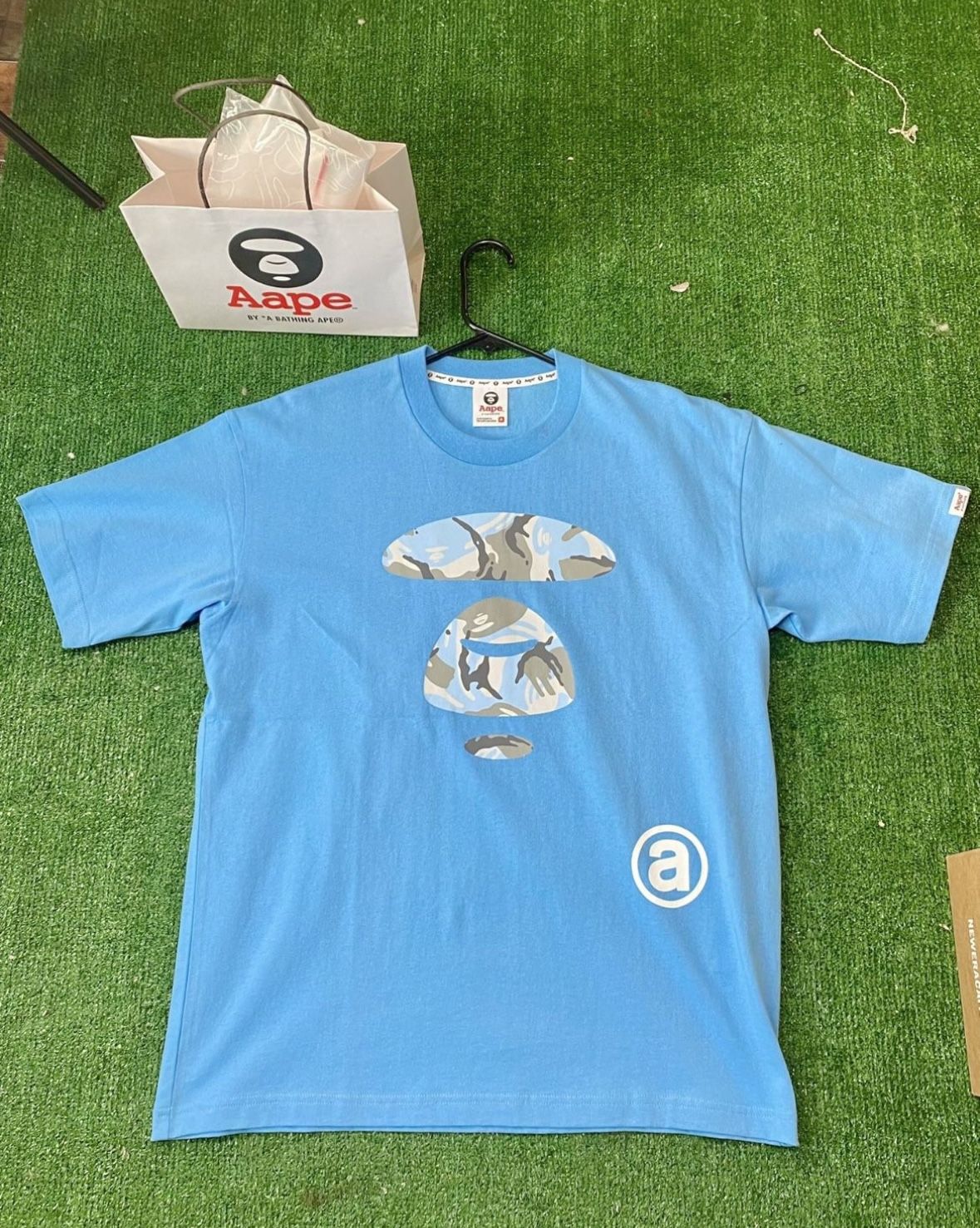 Exclusive SOLD OUT Bathing Ape Bape T Shirt Heavy Cotton Baby Blue Aape •NEW •Mens size M •Heavyweight thick quality 100% authentic bape comes with