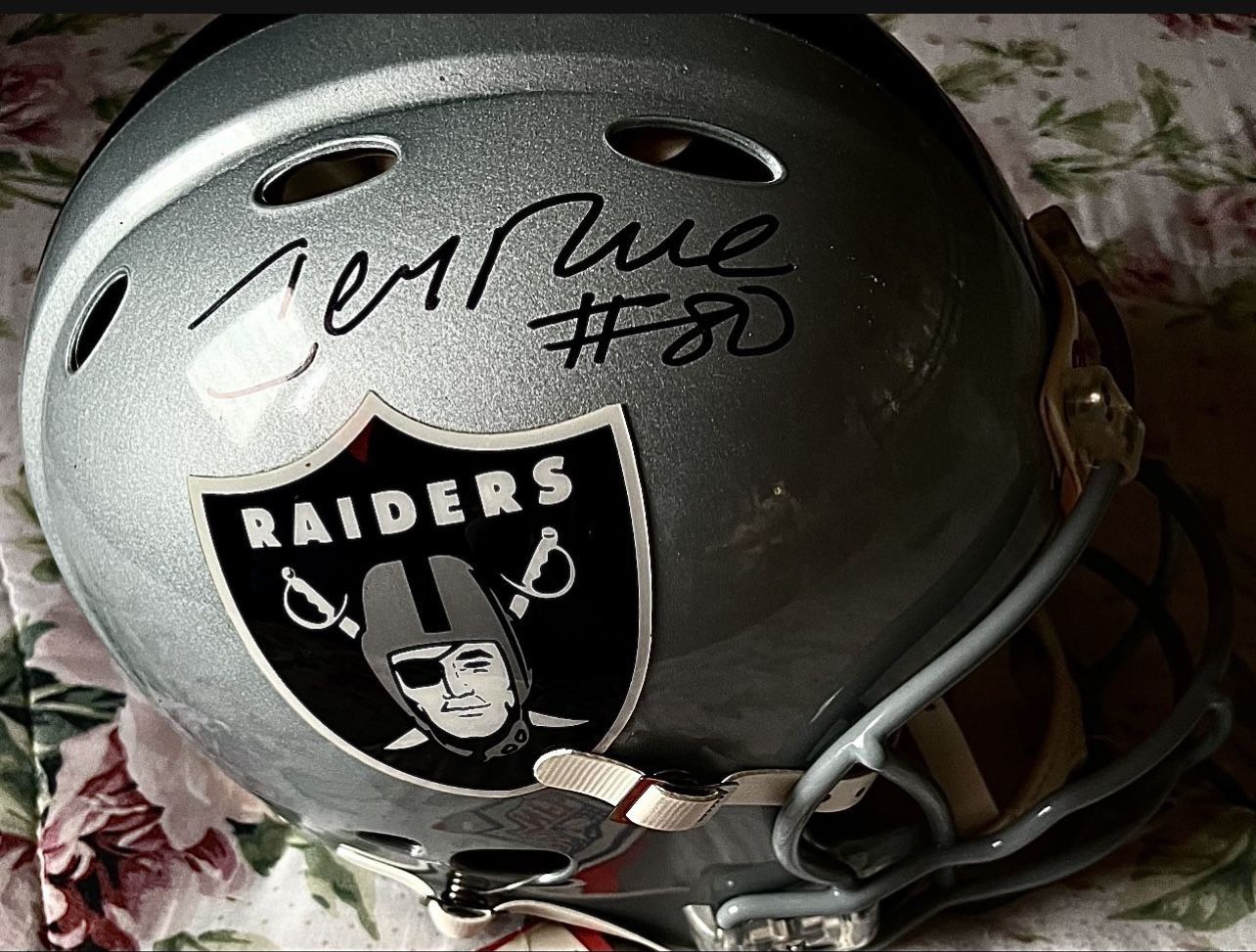 Autographed Jerry Rice Raiders Helmet