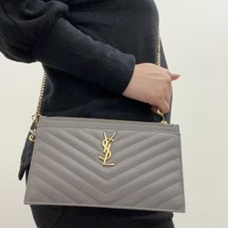 Grey YSL Wristlet 