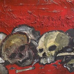 Burgers and Skulls Original Painting