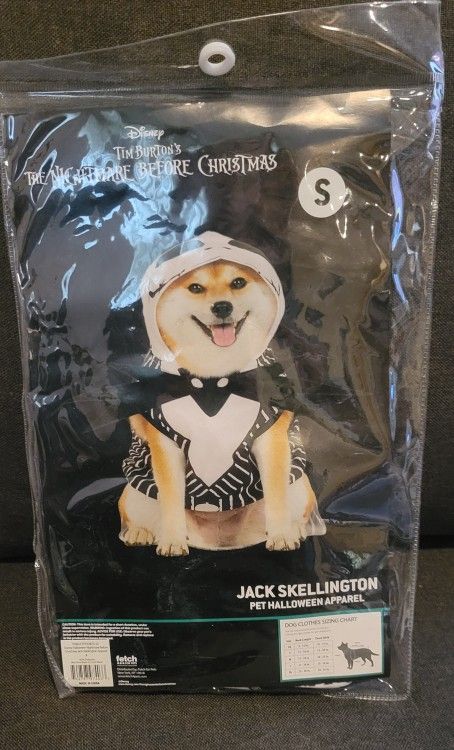 small, new, dog costume,  nightmare Before Christmas,  jacket skellington