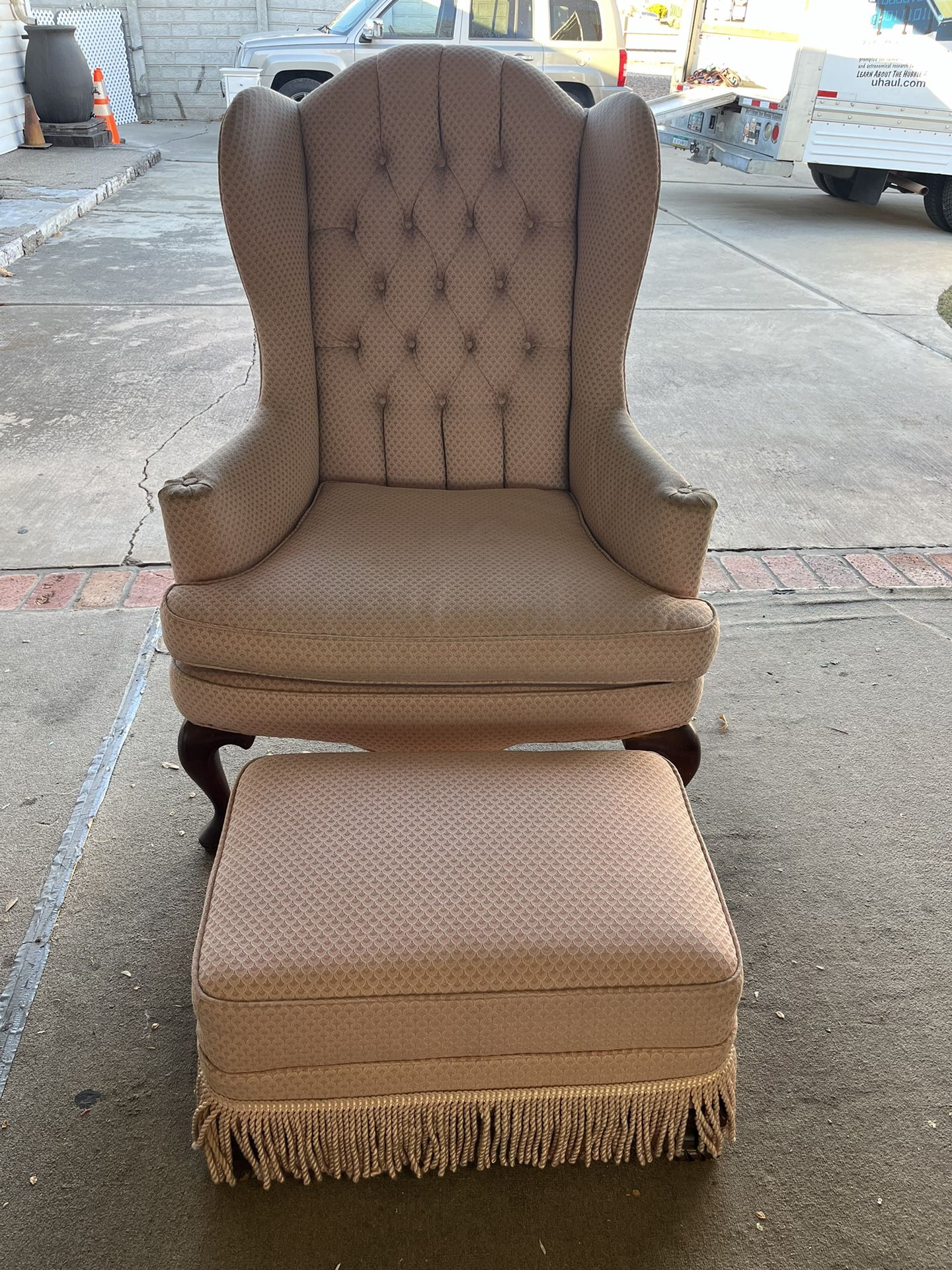 Vintage Chair And Foot Stool