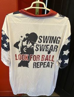 New Men’s Fun Golf Shirt. Fits Like A 4X. Stars, Stripes & Golf
