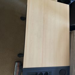 Desk with pull out side table 