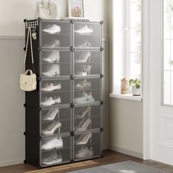 Shoe Rack, 10 Cubes Shoe Organizer with Doors