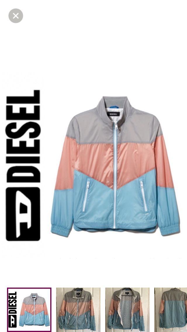 Diesel J-Thach striped windbreaker jacket in men’s (S)