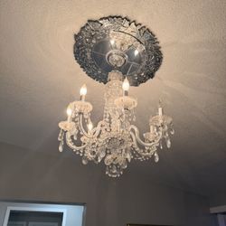 Crystal 7 arm  Chandelier  with ceiling  plate