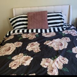 Pink Queen Upholstered Bed Frame