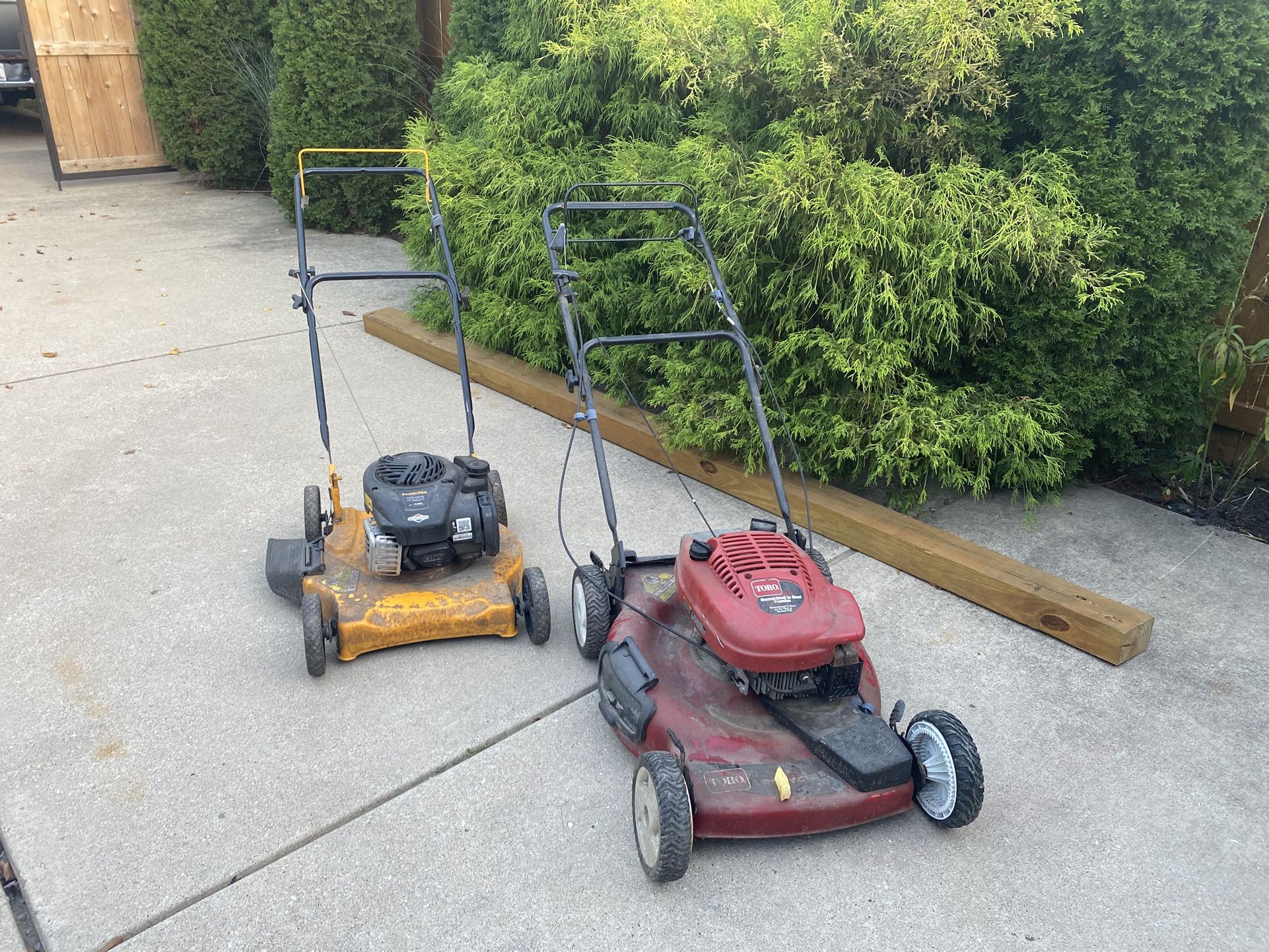 Two Non running Lawnmowers