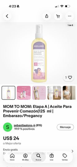 MOM TO MOM: Etapa A | Aceite Para Prevenir Comezón|125 ml | Embarazo/Pregancy