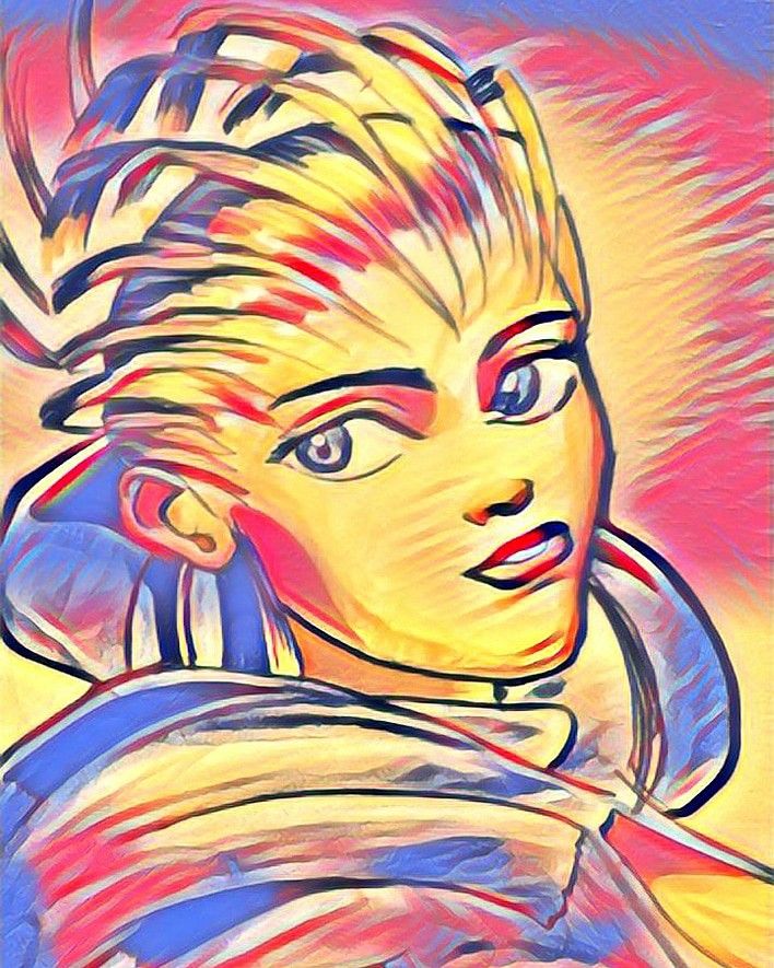 Painted Anime Character. Drawing 11x17 Signed And Framed