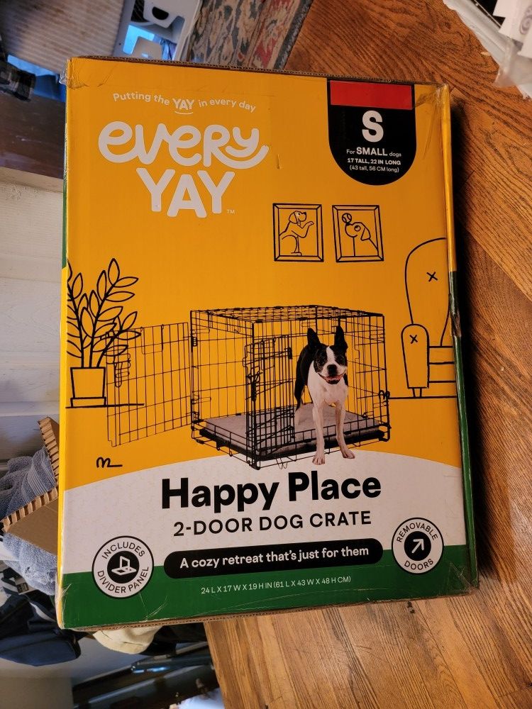 Every Yay Happy Place Small Dog Crate 2 Door