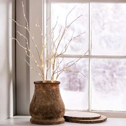 Indoor/Outdoor Lighted Birch Branches. Set Of Two. 