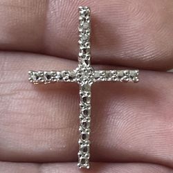 Diamond Cross Pendant Necklace in Sterling Silver By RS Pure Ross Simons