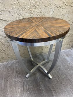 Century Furniture Macassar Ebony Round Side Table – Mid-Century Modern / Transitional Accent Table