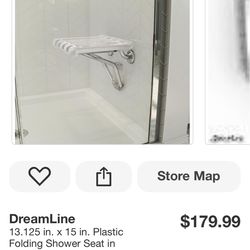 DreamLine Folding Shower Seat in Chrome
