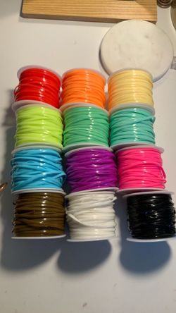 12 pc plastic  lanyard string + 3 packs of letter beads