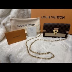 Louis Vuitton Damier Ebene Croissant Chain Handbag/Wallet