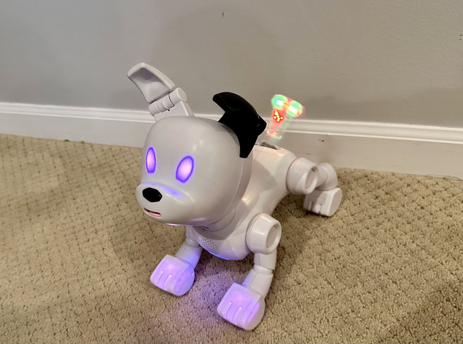 Dog-E Interactive Robot Dog with Colorful LED Lights, 200+ Sounds & Reactions