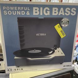 Bluetooth Suitcase Record Player- Graphite Gray