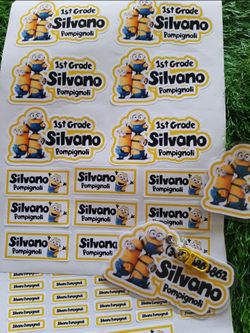 Personalized school stickers