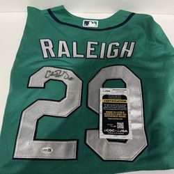 Cal Raleigh Autographed Seattle Mariners Jersey JSA