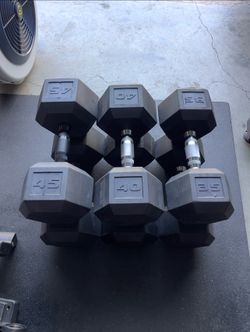 Hex Rubber Dumbbells Weights… Home gym Fitness…