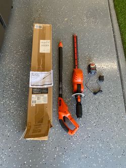 BLACK+DECKER 20V MAX Pole Hedge Trimmer Cordless 18-Inch Dual Action Blade