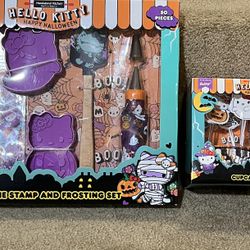 Sanrio HELLO KITTY HALLOWEEN Cookie Cutter & Cupcake kit Frosting Baking new