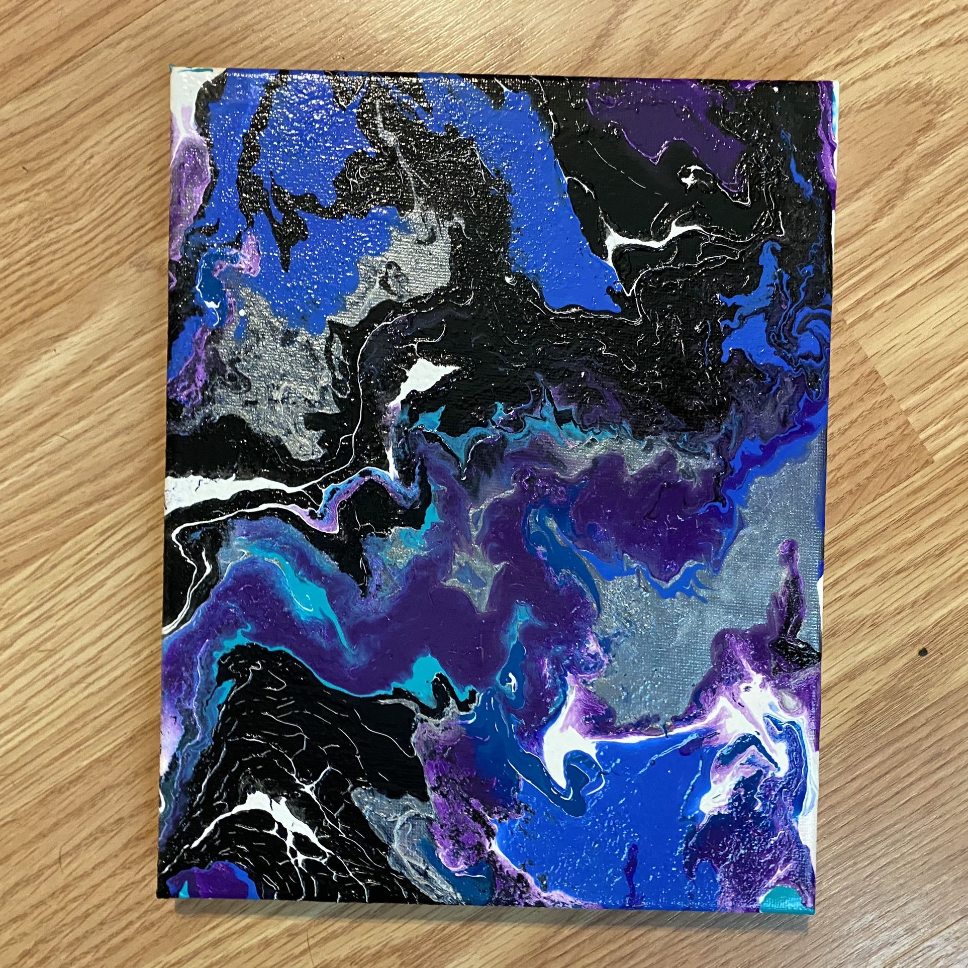 Handcrafted Marble Canvas Painting 12x16