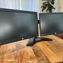 2 HP P203 Monitors & Planar Stand Bundle