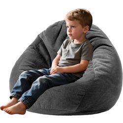 Brand New Unopened   Bean Bag Chairs with Corduroy Cover, Large Memory Foam Bean Bag Chairs for Kids/Adults with Filling, Round Sofa Reading Chair Gam