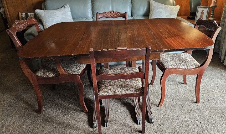 Duncan Phyfe Mahogany Drop Leaf 1920's Dining Table