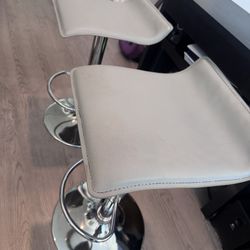 Set of 2 Modern Adjustable Bar Stools - Gray/Chrome